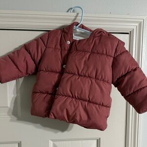 Toddler Puffer Jacket - Dark Rose